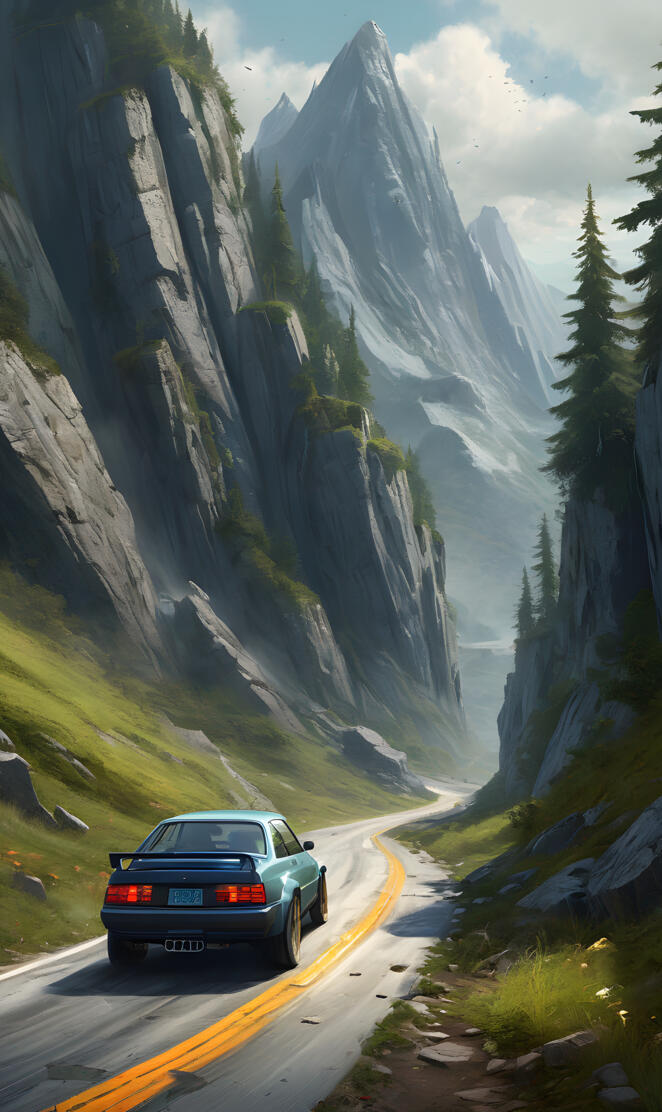 Drifting on mountain roads