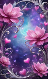 jPink flowers,and hearts