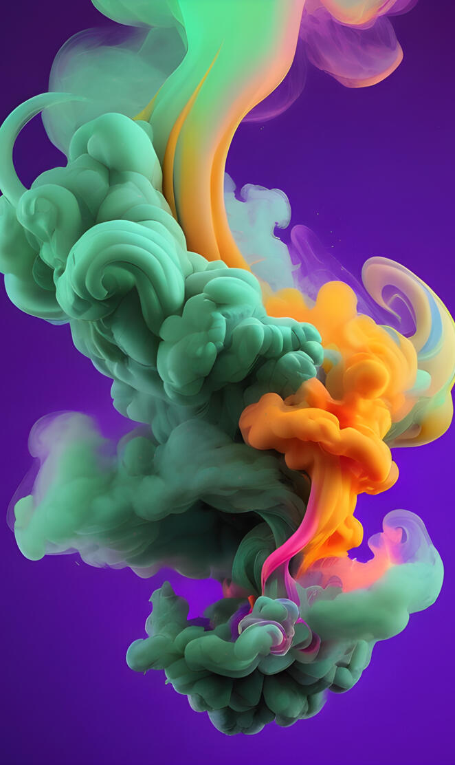 sage green pink cloud, smoke swirl