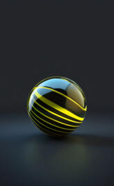 Colorful Yellow Black striped pattern ball