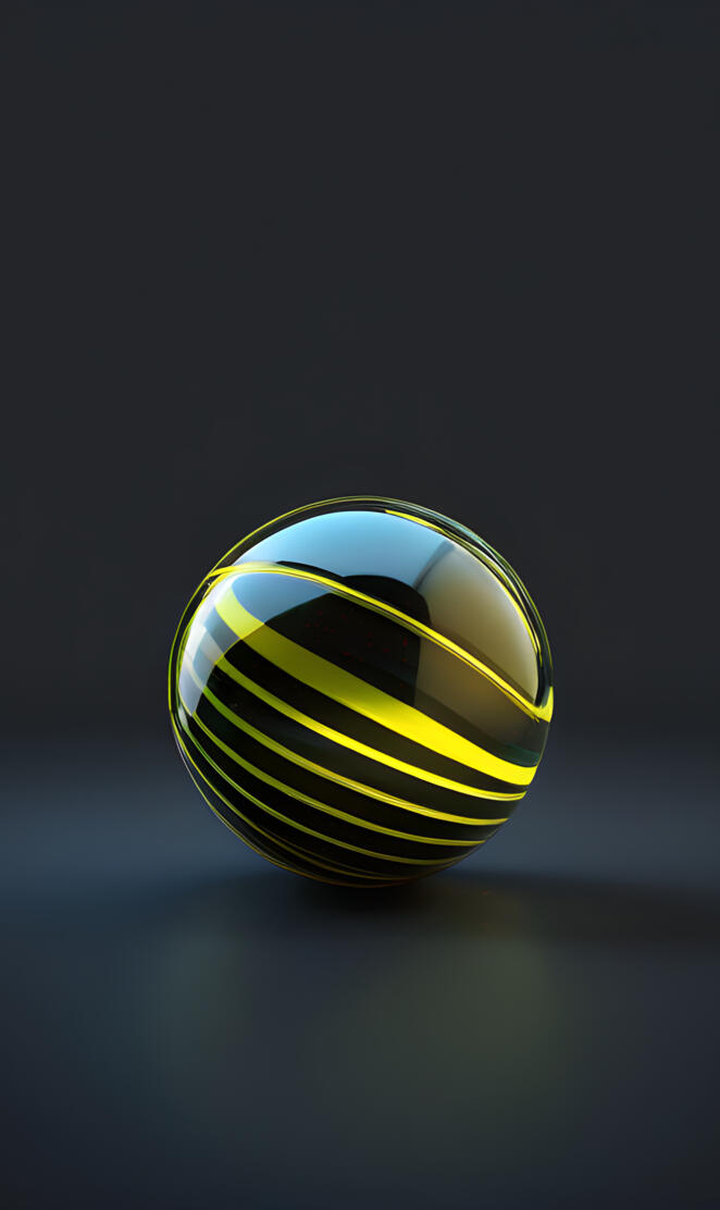 Colorful Yellow Black striped pattern ball