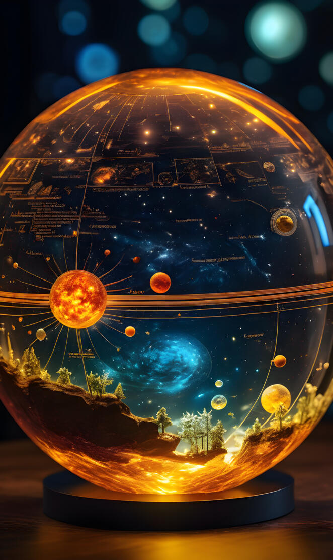 3D laser engraved solar system