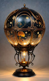 a gold and black lamp
