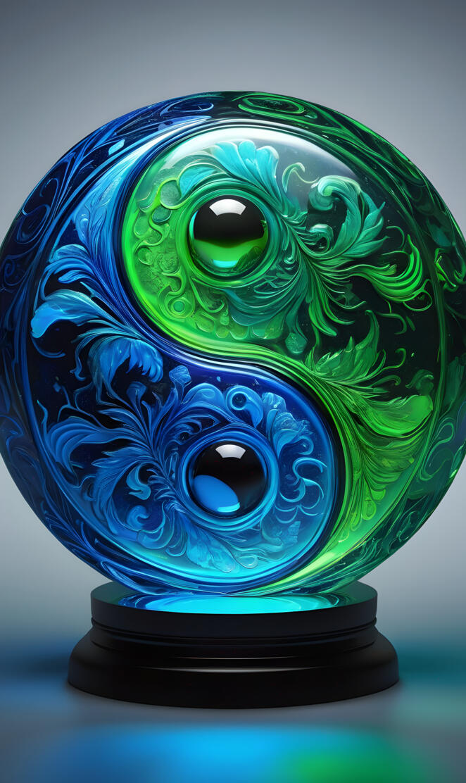 Blue & Green Swirly Designs