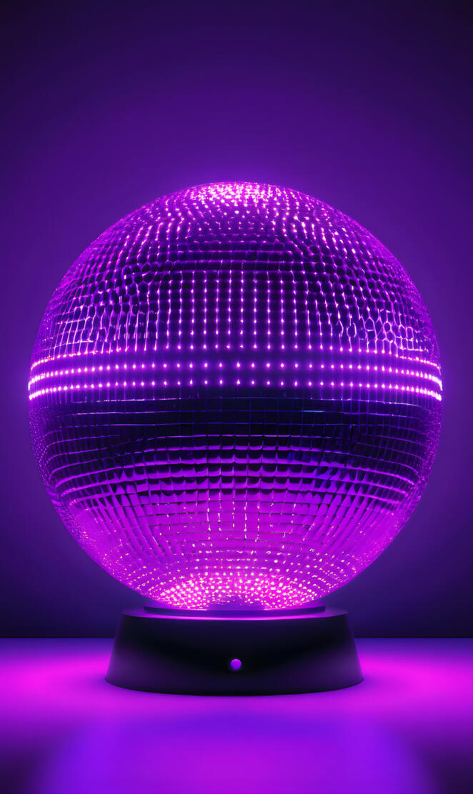 purple disco ball