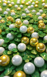 a close up of a pile of beads