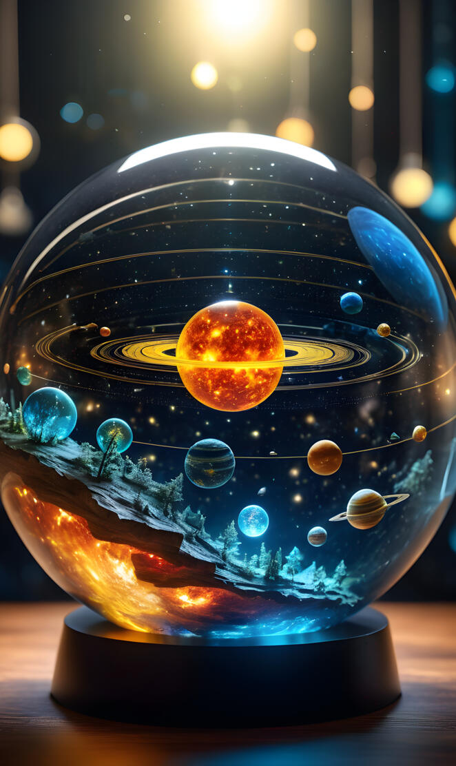 3d laser engraved universe