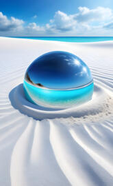 Blue 🔵 on white sand