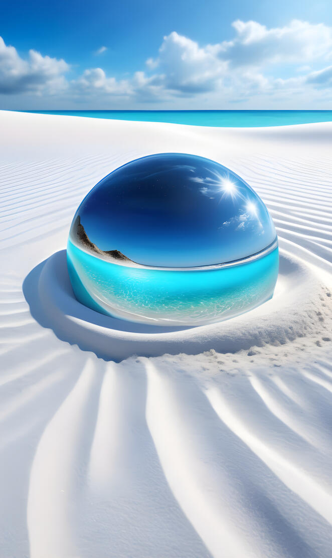 Blue 🔵 on white sand