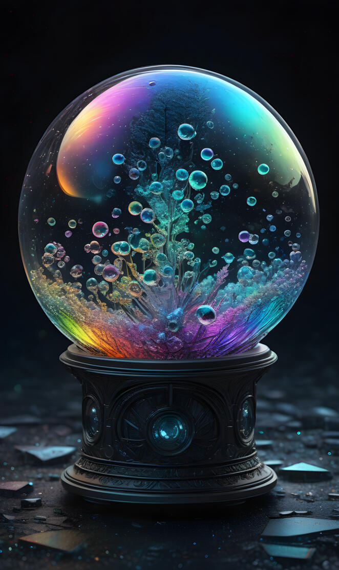 a colorful sphere with many dots