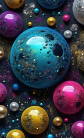 a group of colorful bubbles