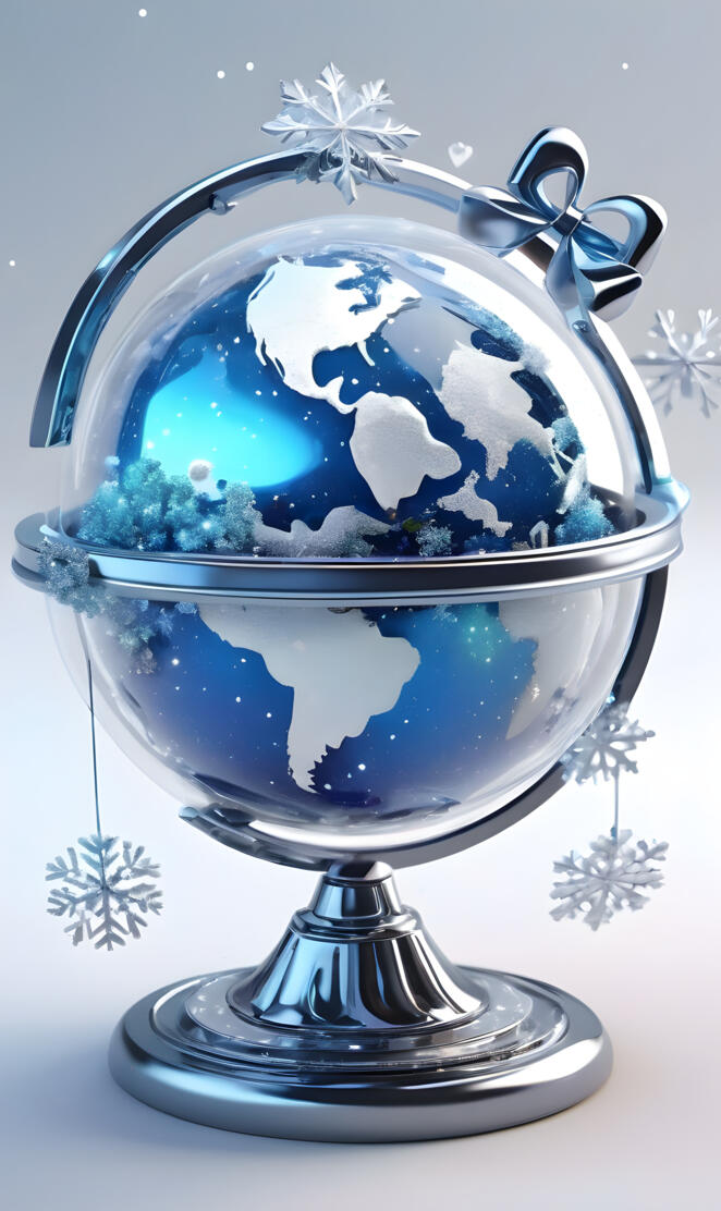 a glass of water with ice and snow on it