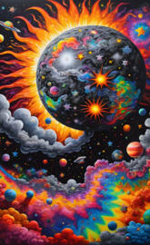 a colorful painting of a star