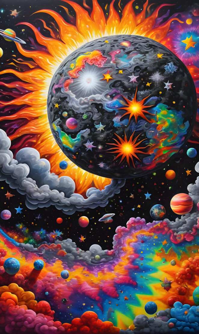 a colorful painting of a star