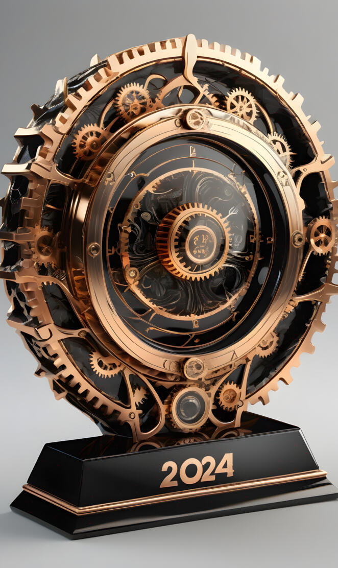 a large clock with a sign below it