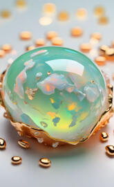 a blue and green ceramic bowl