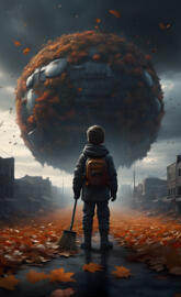 back to school little boy autumn