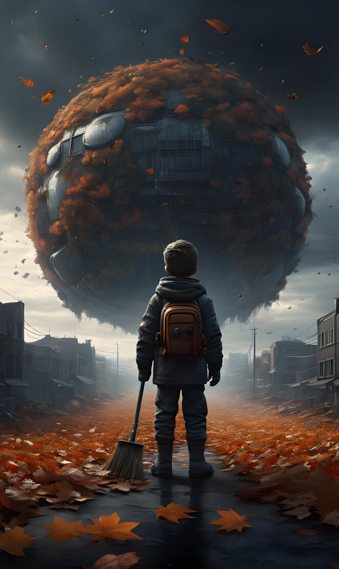 back to school little boy autumn