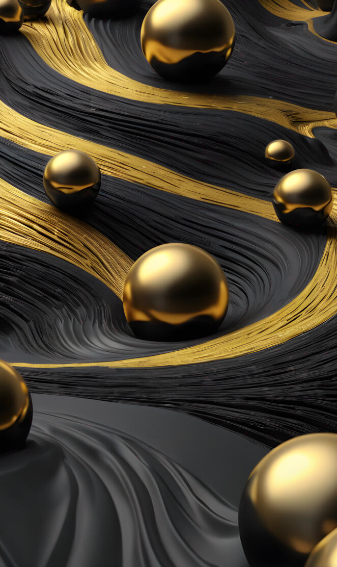 Matt gold spheres