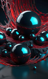 spheres red cracks