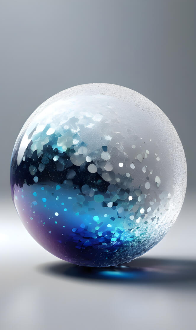 Colorful Silvery snow white Blue ball