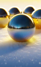 Colorful Silvery snow yellow balls