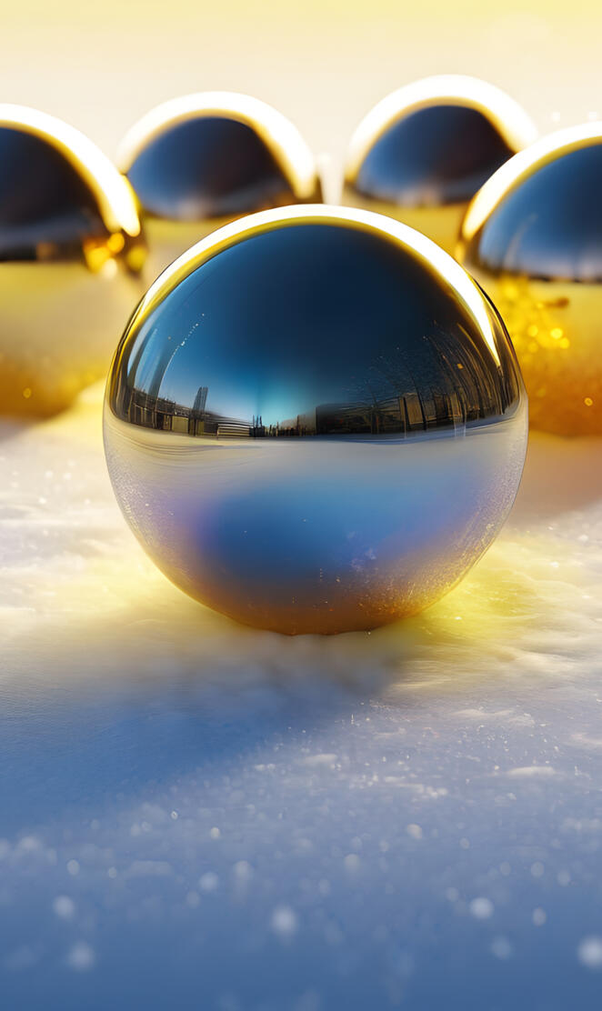 Colorful Silvery snow yellow balls