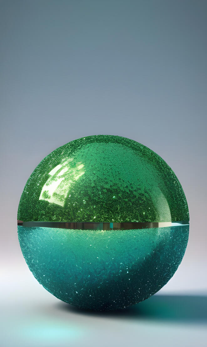 Colorful Silvery snow Green ball