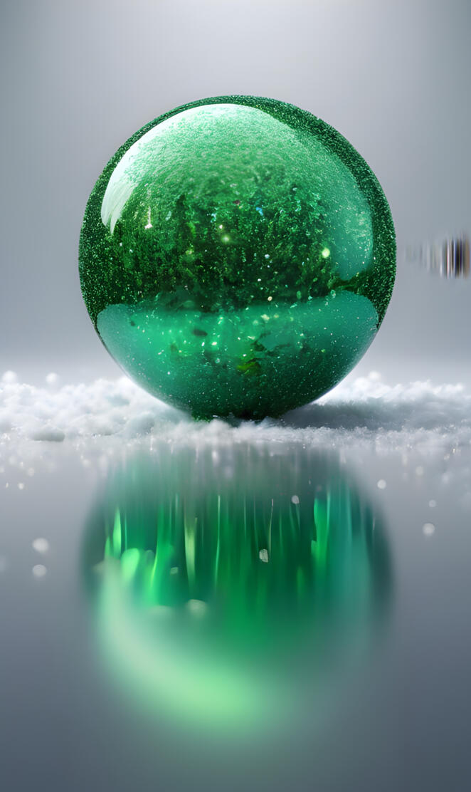 Colorful Silvery snow Green ball