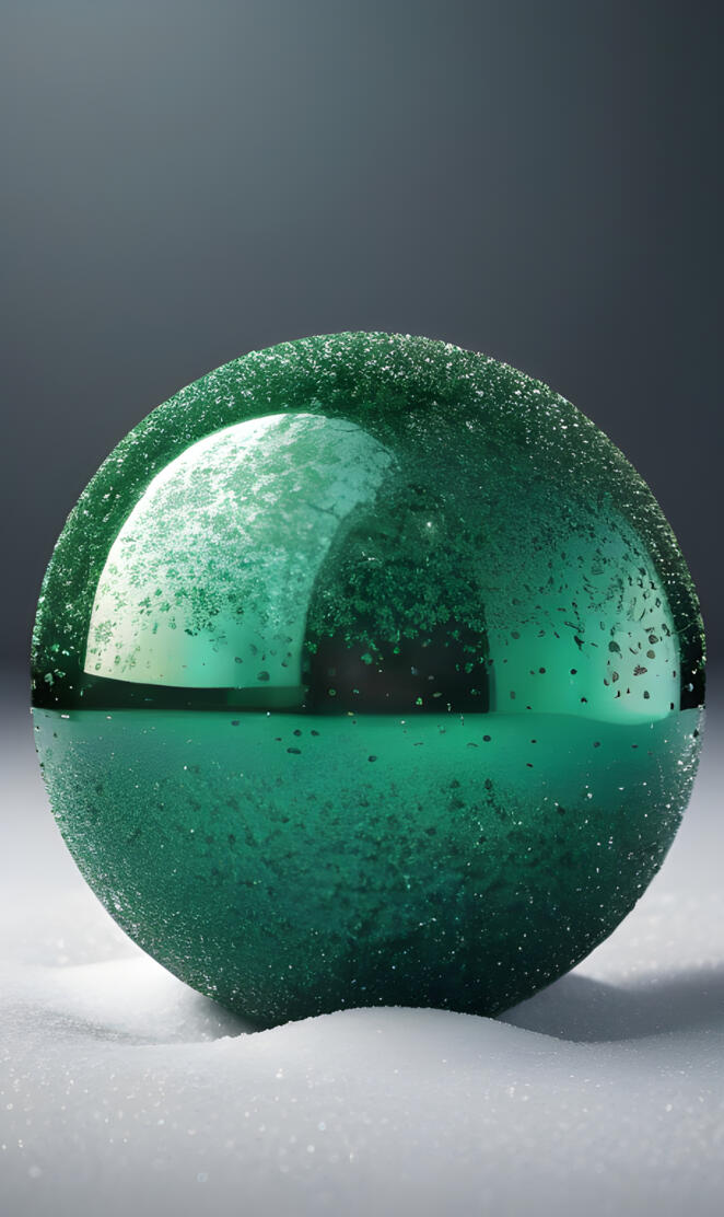 Colorful Silvery snow Green ball