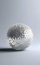 Colorful Silvery white ball