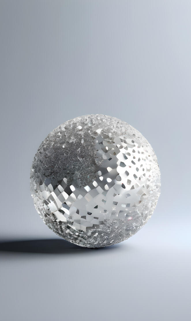 Colorful Silvery white ball