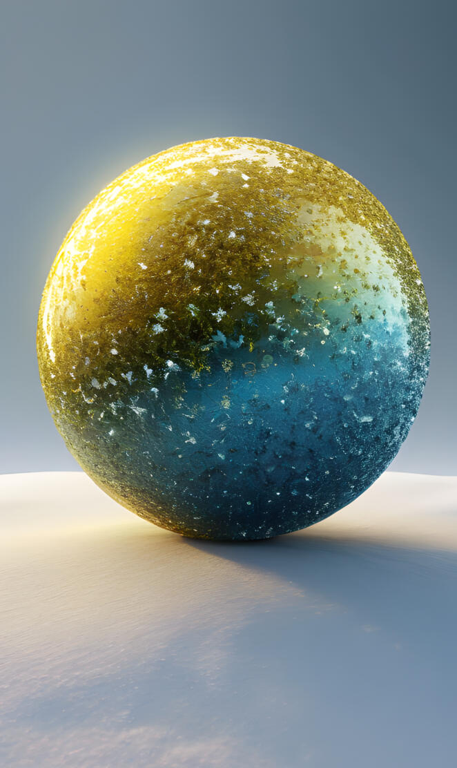 Colorful Silvery snow yellow Blue ball