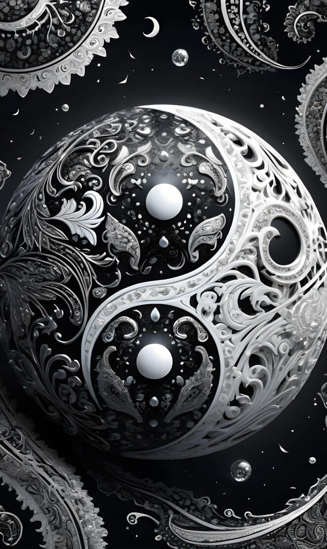 yin yang paisley sphere