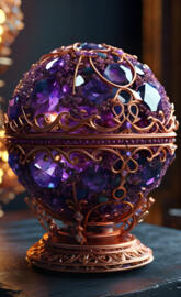 amethyst and copper sphere