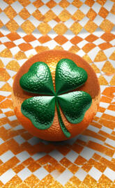 argyle orange shamrock sphere