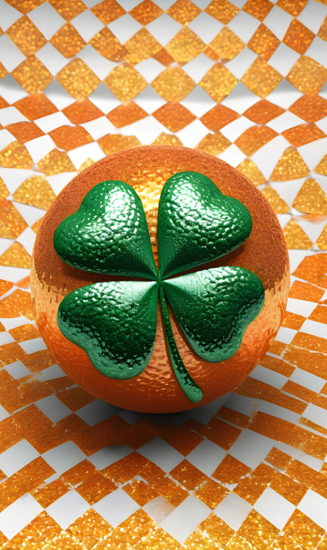 argyle orange shamrock sphere