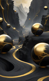 river of gold in a canyon