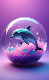 a dolphin in a bowl