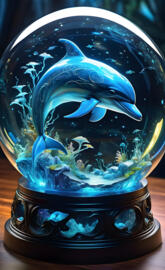 laser engraved detailed dolphin