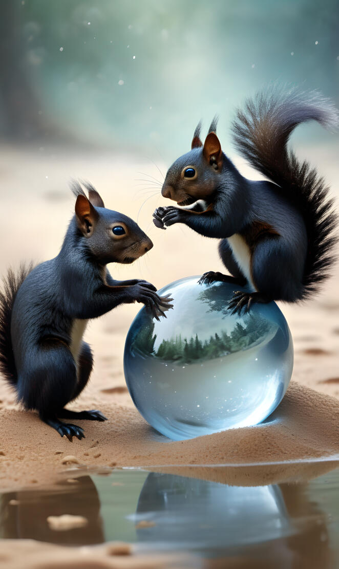 a squirrel holding a squirrel