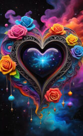 a painting of a colorful sphere