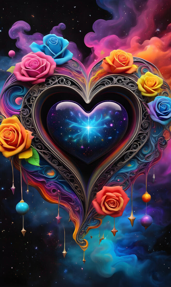 a painting of a colorful sphere