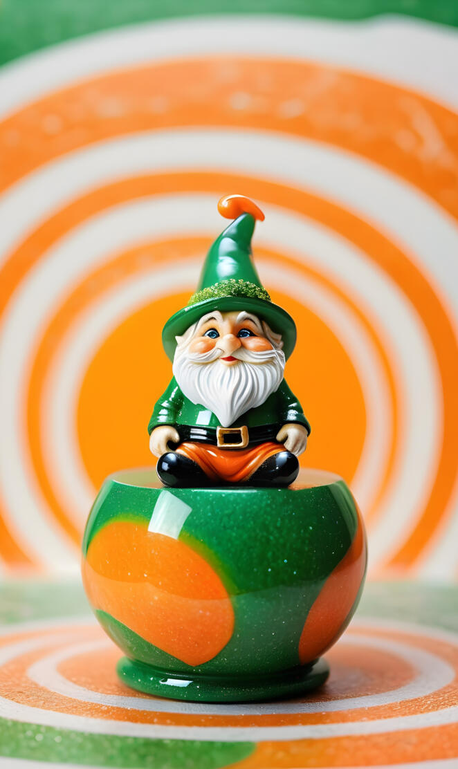 a small figurine on a colorful egg