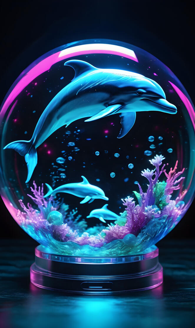 biopunk 3D laser engraved 🐬 ball