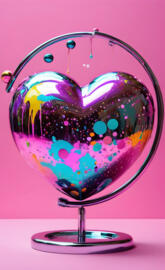 a colorful sphere with many dots