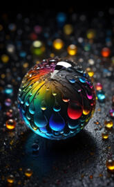 a sphere with many small dots