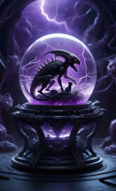 purple xenomorphic cat
