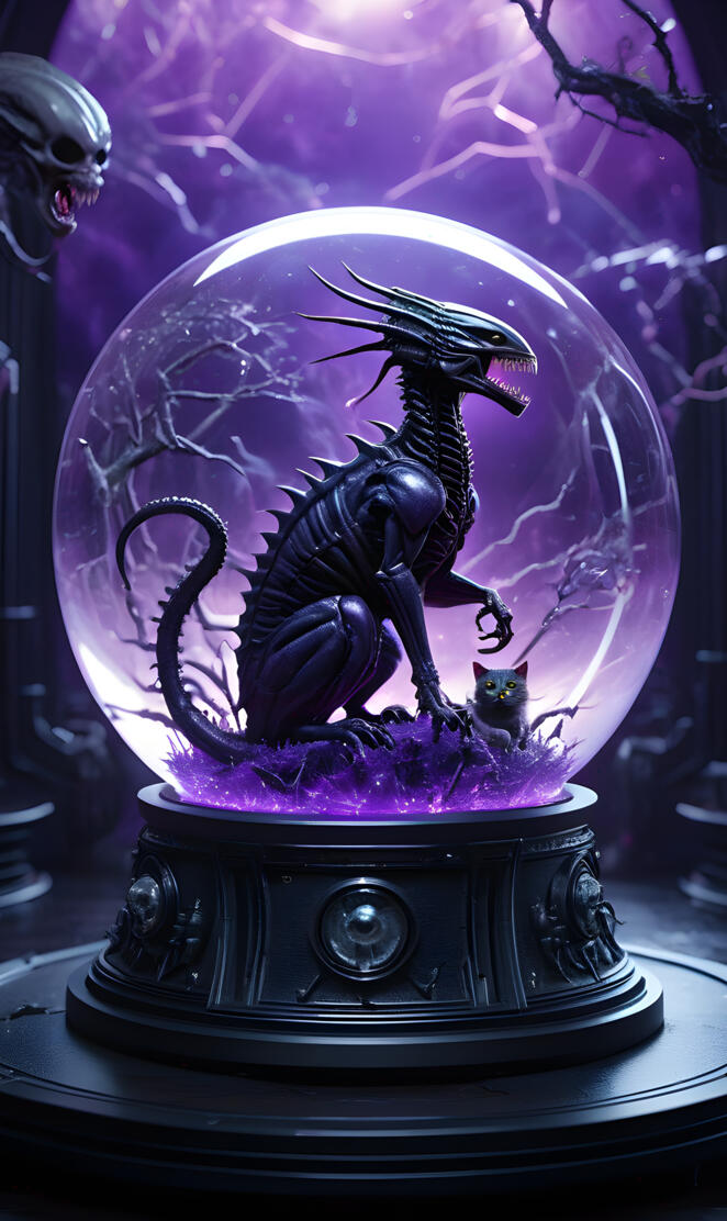 midnight xenomorphic cat