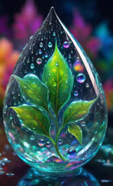 a glass sphere with water drops on it